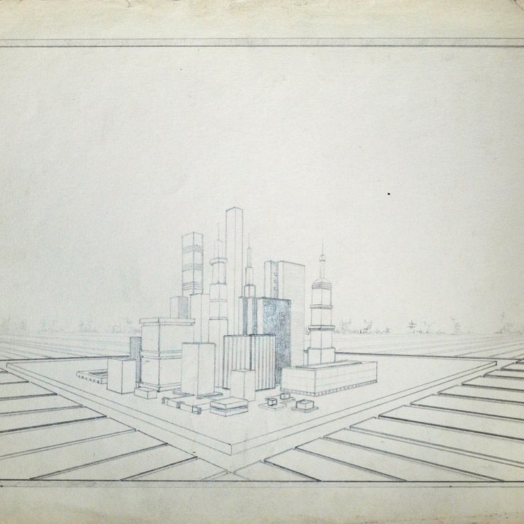 Futuristic City - pencil on paper